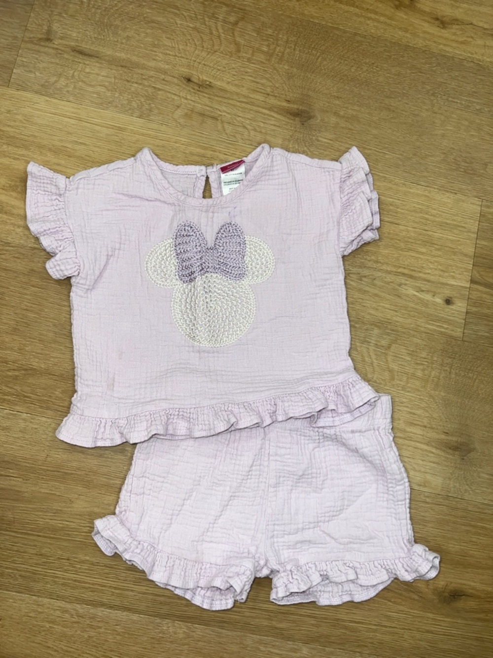 Disney Minnie Girls Light Pink Minnie Mouse Ruffle Matching Set